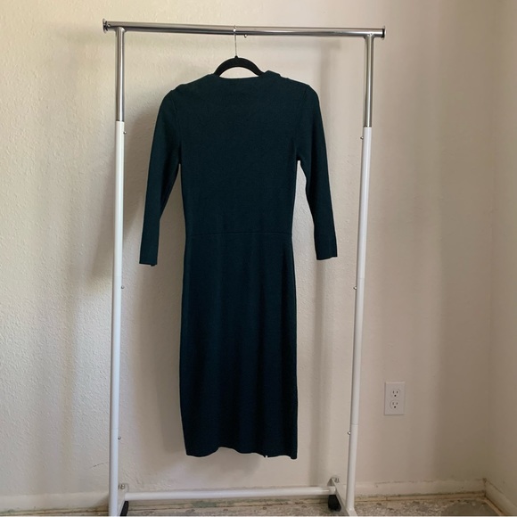 Ann Taylor dark green sweater dress sz x-small - Picture 2 of 4